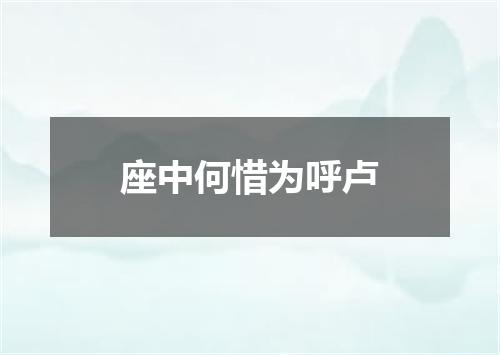 座中何惜为呼卢