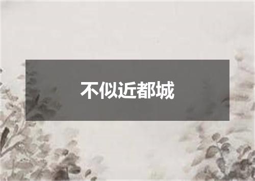 不似近都城