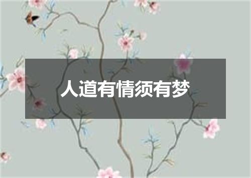 人道有情须有梦