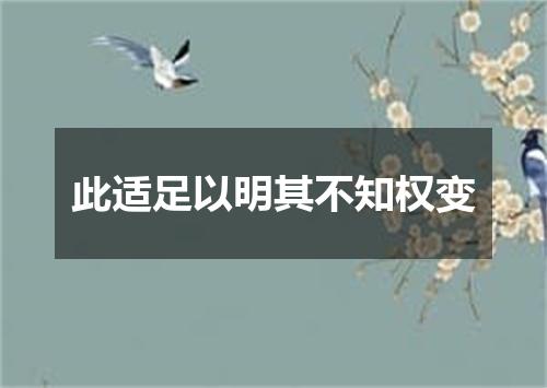 此适足以明其不知权变