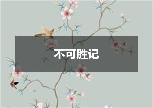 不可胜记