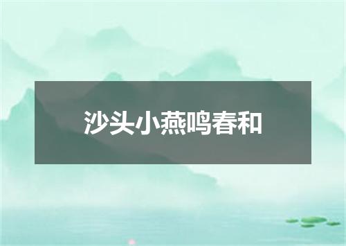 沙头小燕鸣春和