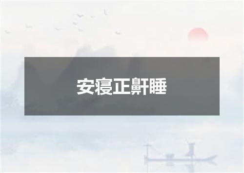 安寝正鼾睡