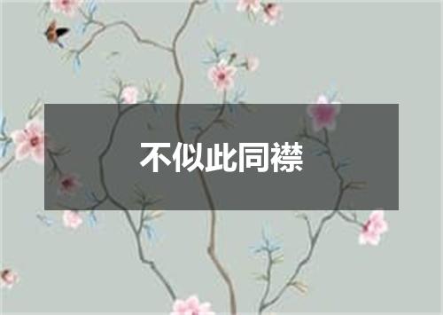 不似此同襟