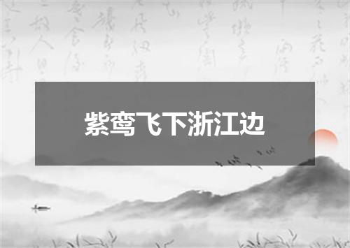 紫鸾飞下浙江边