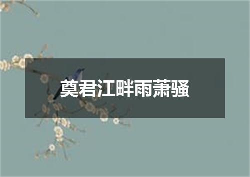 奠君江畔雨萧骚