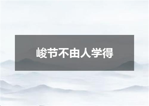 峻节不由人学得