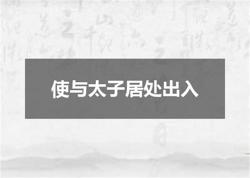 使与太子居处出入