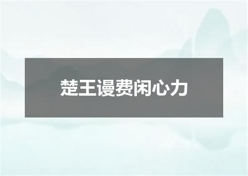 楚王谩费闲心力