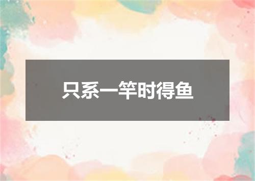 只系一竿时得鱼