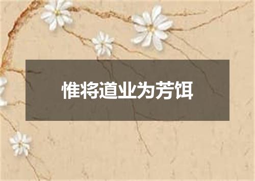 惟将道业为芳饵
