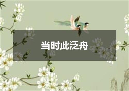 当时此泛舟
