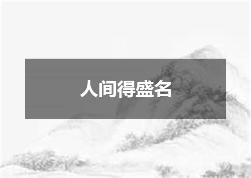 人间得盛名