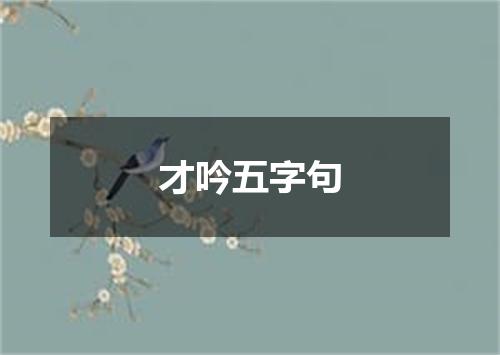 才吟五字句