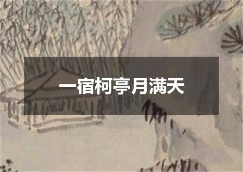 一宿柯亭月满天