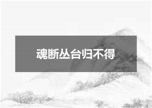 魂断丛台归不得