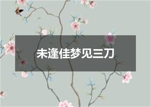 未逢佳梦见三刀