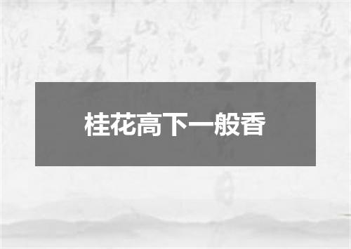 桂花高下一般香