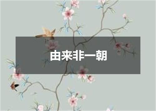 由来非一朝