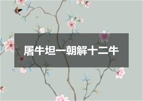 屠牛坦一朝解十二牛