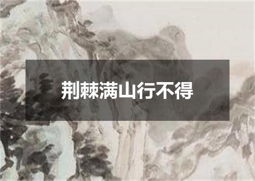 荆棘满山行不得