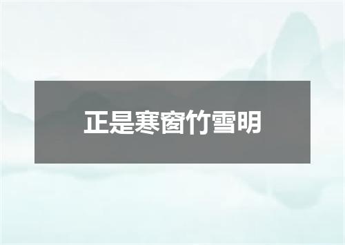 正是寒窗竹雪明