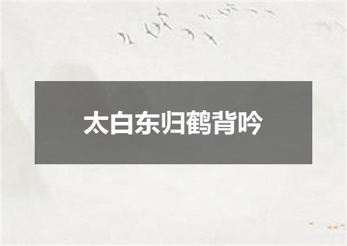 太白东归鹤背吟
