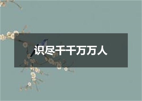 识尽千千万万人