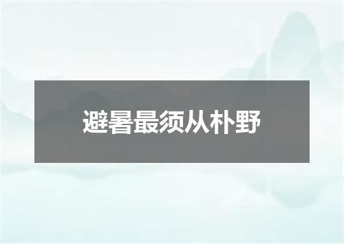 避暑最须从朴野