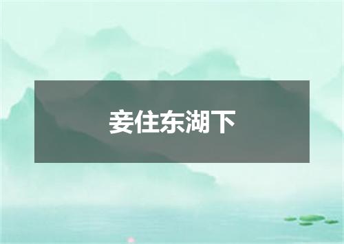 妾住东湖下