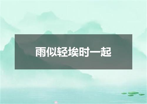 雨似轻埃时一起