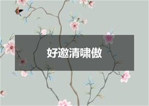 好邀清啸傲