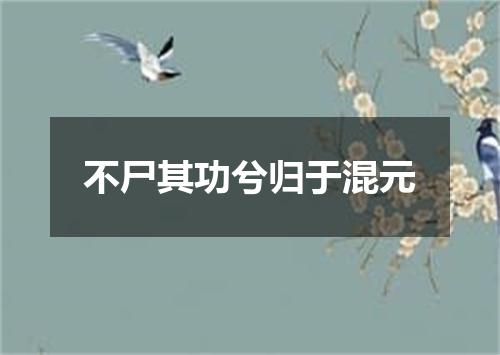 不尸其功兮归于混元