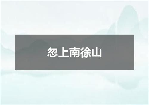 忽上南徐山