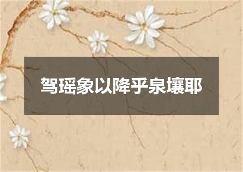 驾瑶象以降乎泉壤耶