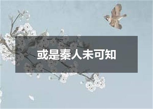 或是秦人未可知