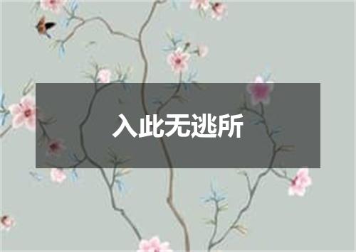 入此无逃所