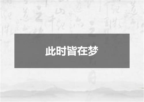 此时皆在梦