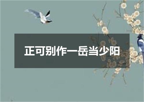 正可别作一岳当少阳