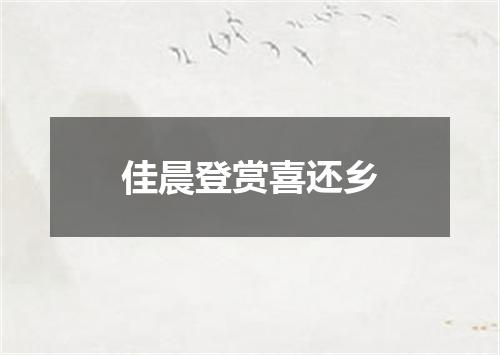 佳晨登赏喜还乡