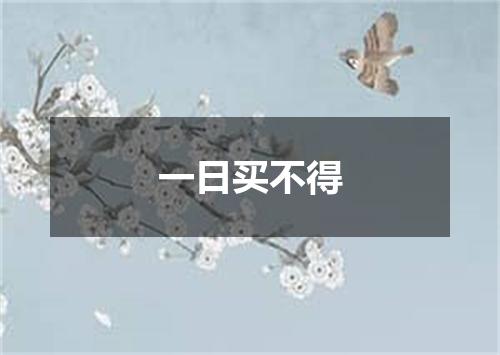 一日买不得