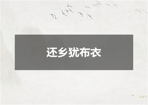 还乡犹布衣