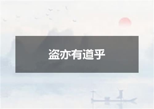 盗亦有道乎