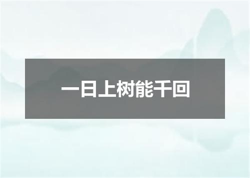 一日上树能千回