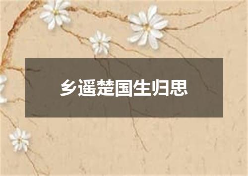 乡遥楚国生归思