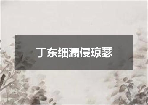 丁东细漏侵琼瑟