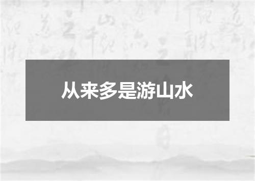 从来多是游山水
