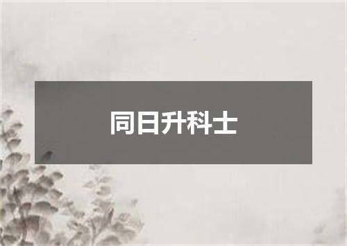 同日升科士