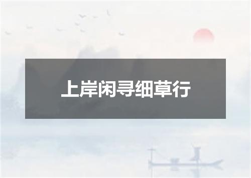 上岸闲寻细草行