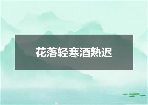 花落轻寒酒熟迟